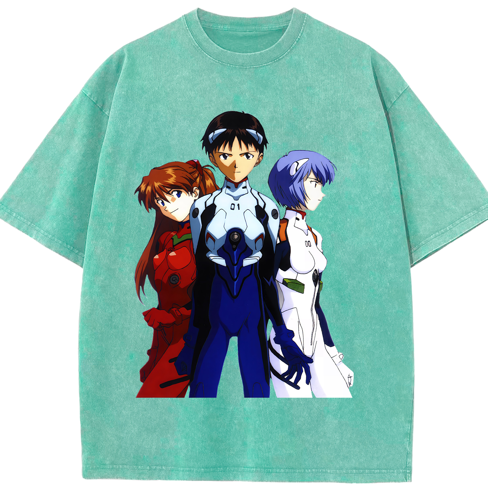 （画像用） EVA 新世紀エヴァンゲリオン 綿100% ヴィンテージ風 半袖Tシャツ（フロントプリント）